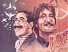 Stamp sheet featuring Groucho and John Lennon